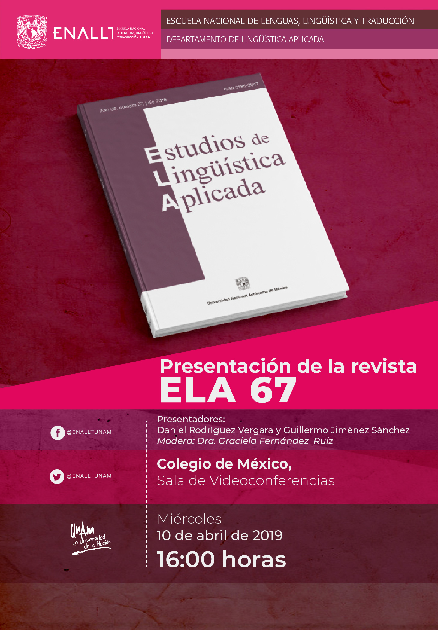 Presentación de la revista Estudios de Lingüística Aplicada Número 67